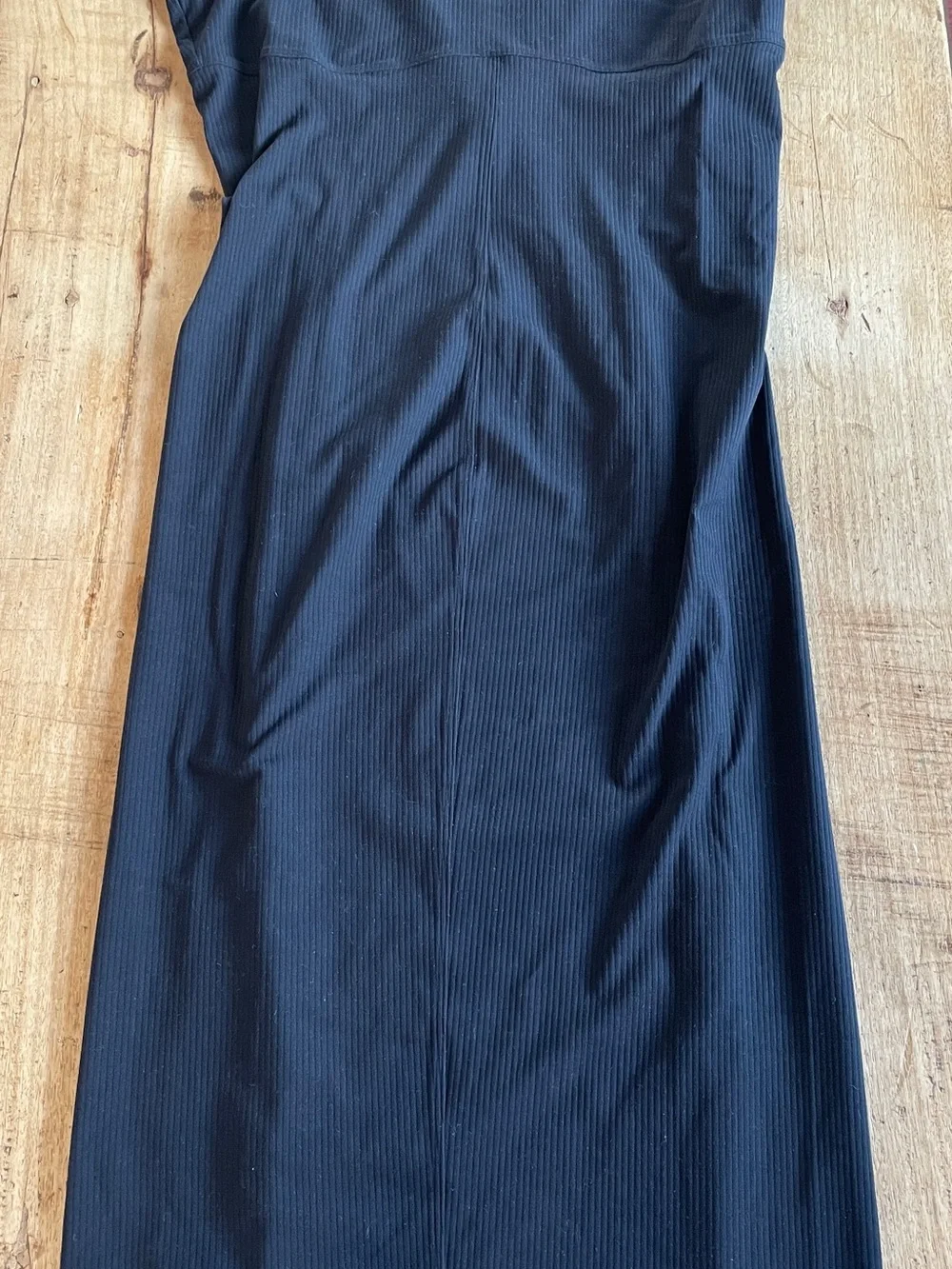 Lululemon Nulu Ribbed Scoop Back Cap Sleeve Black Athletic Dress Size 8